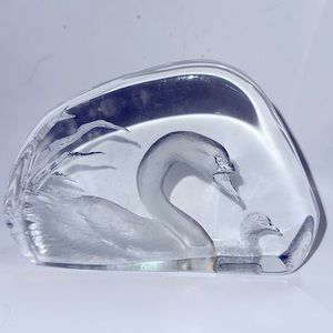 MATS JONASSON  SWAN & CYNGET,  Crystal, Signed & Numbered, LARGE - Sweden